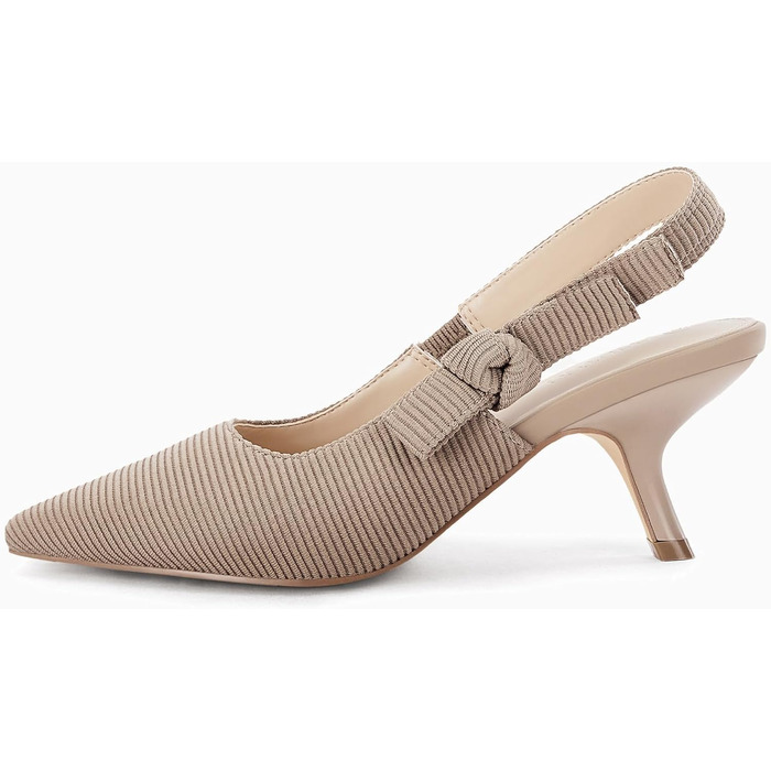 Жіночі туфлі-слингбеки Coutgo з гострим носком на низьких підборах (kitten heel), світло-кавовий колір, розмір 39 EU