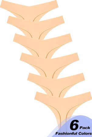 Сліпек для жінок ALL OF SHE, безшовні труси, танга, 6 шт. (L, F-nude)