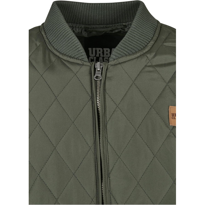 Чоловіча стібана куртка Urban Classics Diamond Quilt Jacket, оливкова, розмір 4XL