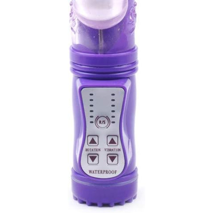 Вібратор PleasureBoxxx Rampant Rabbit з ротаційними перлами, стимулятор клітора, фіолетовий