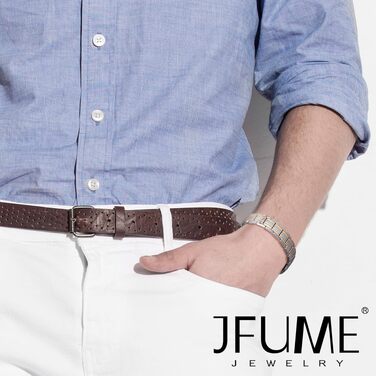 Чоловічий магнітний браслет JFUME, 18K золото з PVD покриттям (чорний та синій), регульований розмір 8,5 дюймів, сріблясто-золотий, з інструментом для підгонки
