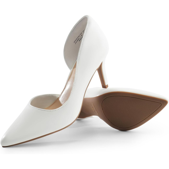 Жіночі туфлі-човники на шпильці DREAM PAIRS, білі, екошкіра (PU), розмір 39 EU