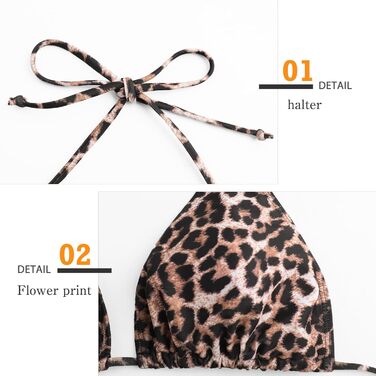 Сексуальний двочастинний купальник-бікіні з V-подібним вирізом, низькою талією та леопардовим принтом