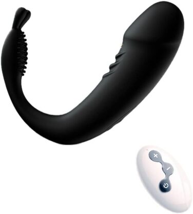 Секс-іграшка для жінок Silikon Vibrierendes Ei з пультом керування - віброяйце, вібратор для вагінального та кліторального масажу (Чорний)