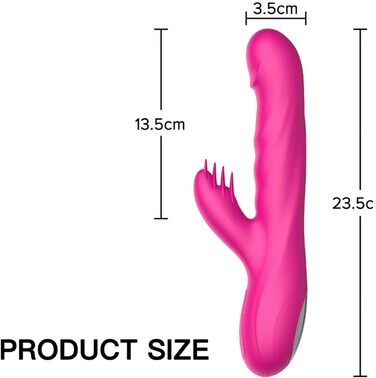 Силіконовий вібратор-дилда для жінок з 3 телескопічними функціями, 10 режимів вібрації, ротаційні функції, червоний колір