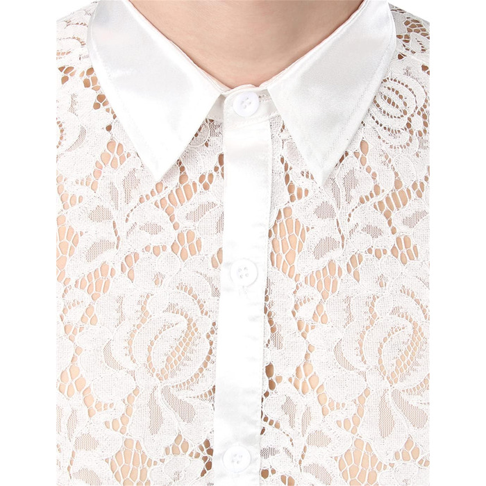 Чоловіча сорочка з мереживом та квітковим принтом, прозора, на вечірку/випускний, бренду Bollrllr