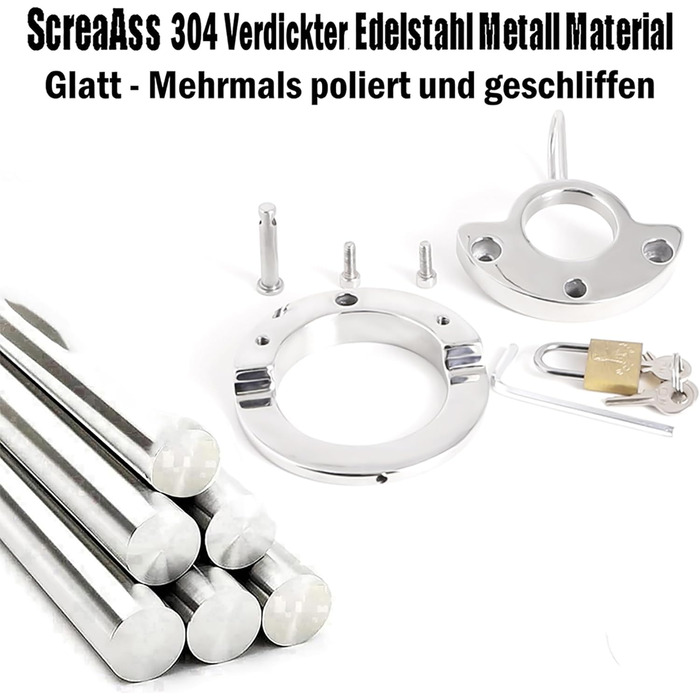 Сталевий кільцевий екстенсор для яєчок з замком та ключем. Кільце для яєчок, сталь, 50 мм. Іграшки для чоловіків, SM, Bondage