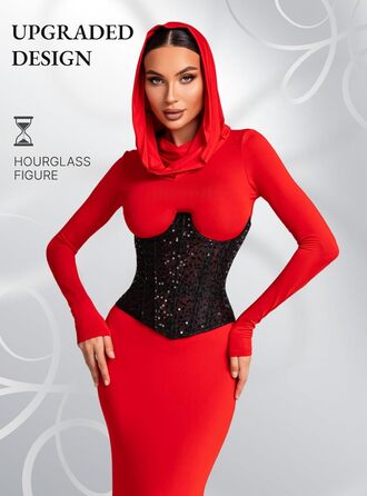 Корсет для фігури жіночий Meh-Korett Shine Black L, Body shaper, моделюючий, для схуднення