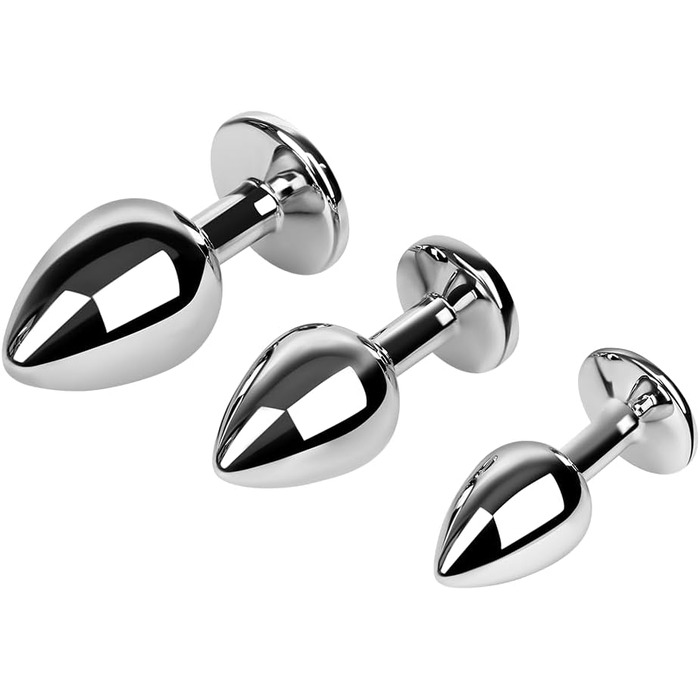 Анальний розширювач EIS, набір з 3-х частин з алюмінію з кристалами, широка база для тренування