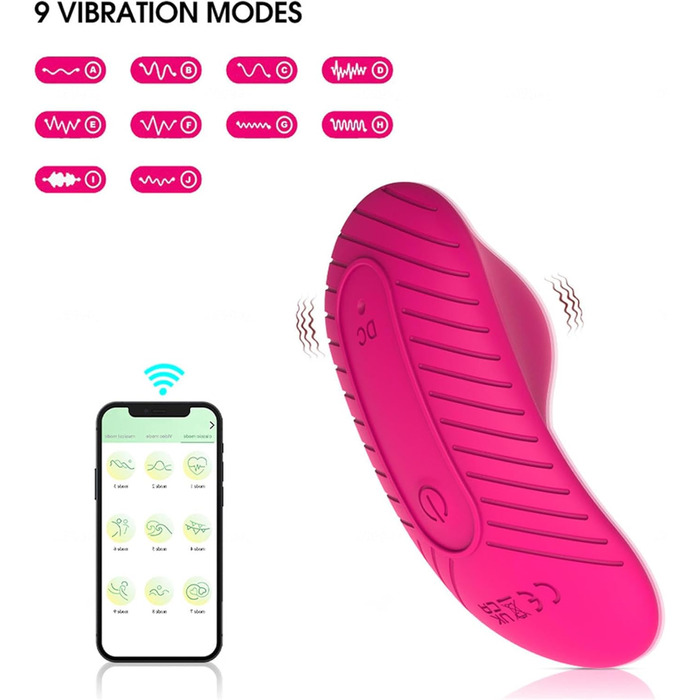 Вібратор з дистанційним керуванням та керуванням через додаток, 9 режимів вібрації, інтимні іграшки для пар, вібратор для жінок, тихий, потужний, стимулятор клітора, фіолетовий