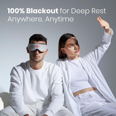 Маска для сну Manta Sleep з максимальним затемненням та регульованими чашками для очей, комфортна для сну на боці та денного відпочинку (набір 2 шт)