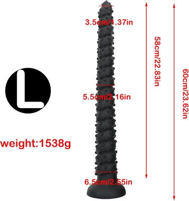 Анальний дилда Extra Langer Monster Spiral Dildo з текстурою для чоловіків та жінок, стимуляція G-точки, LZYLWC (Чорний, L)