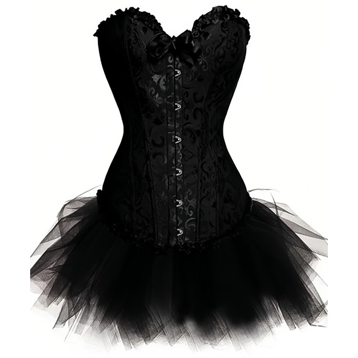 Корсетне плаття KUOSE Moulin Rouge в готичному стилі, чорне, розміри XS-6 (S-6)