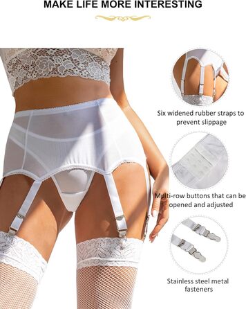 Жіночий корсет-стрінг з широкими стріжками ComeOnDear. Комплект сексуальної білизни з стріжками, стрінг-стріжками та металевими кліпсами. Розміри M-L.