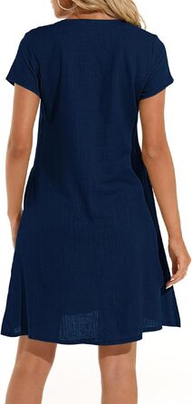 Сукня Tincini Soerkleid льон пляжна A-силует з V-подібним вирізом, розмір S, колір - темно-синій