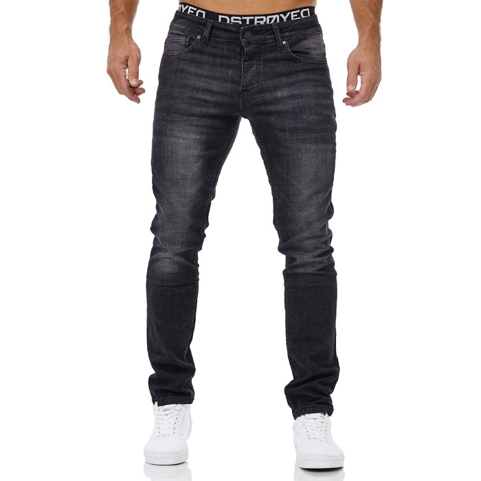 Чоловічі джинси MERISH Slim Fit з ефектом Stretch, дизайнерські денімові штани, чорні (42W / 32L, арт. 9148-2100)