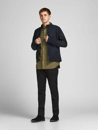 Чоловіча куртка з екошкіри Jack & Jones, чорна, розмір XL