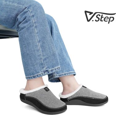 Ортопедичні капці V.Step з підтримкою склепіння стопи для людей з плантарним фасціїтом, 38 EU, сірі