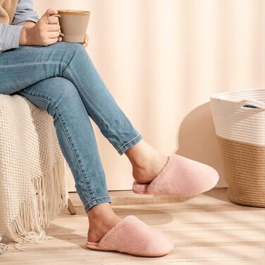 Жіночі домашні капці Snug Leaves з штучним хутром та ефектом пам'яті Memory Foam, рожеві, розмір 42/43 EU