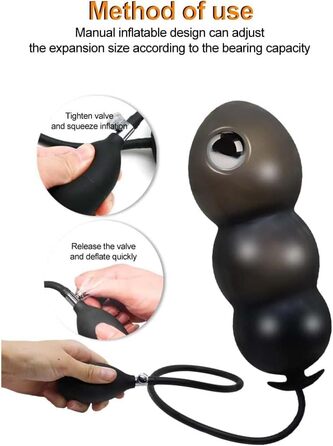 Надувний анальний дildo-розтягувач з підсвічуванням (чорний)