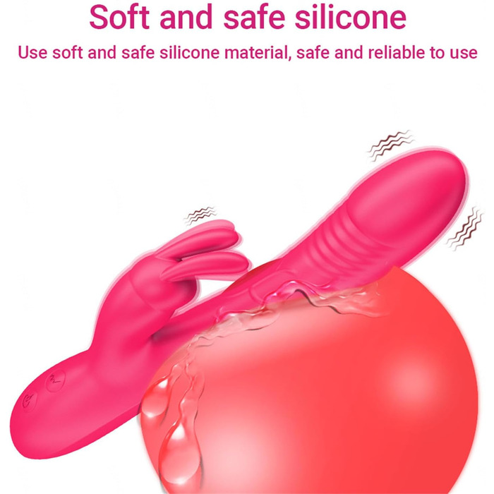 Вібратор G-Punkt Silikon з 10 режимами вібрації для жінок. Іграшки для дорослих, кролик. Рожевий колір