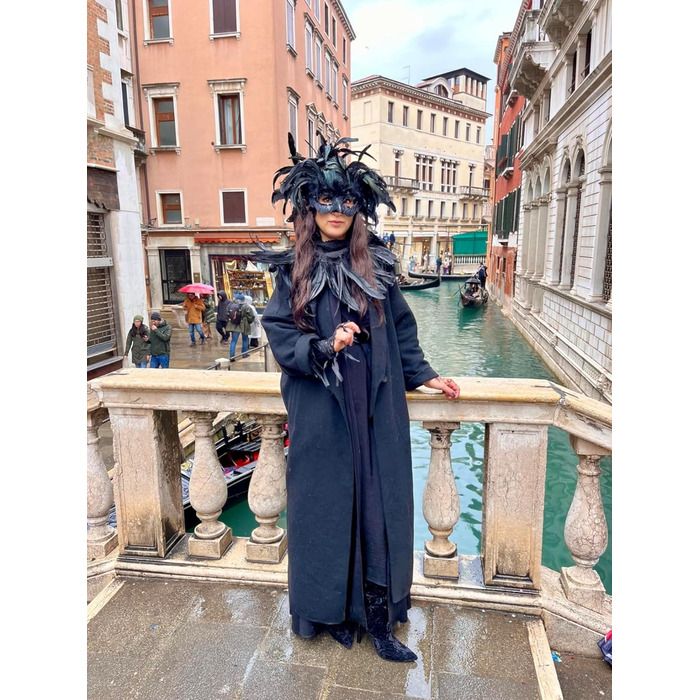 Венеціанська маска для жінок та чоловіків, маска для маскараду, чорна маска з пір'ям, маска ворона для карнавалу, Фашінгу, Хелловіну, косплею, аксесуари до костюма