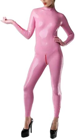 Латексний боді для жінок Gaylop з блискавками на манжетах, XXL, індивідуальний, облягаючий (без рукавичок), костюм, фіолетовий