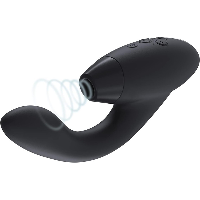 Womanizer DUO 1: Вібратор-заспокійник та стимулятор G-точки з присоскою, 12 рівнів інтенсивності, чорний/золотий