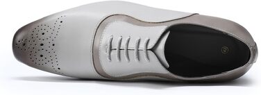 Чоловічі класичні туфлі YFFUSHI Oxford Brogues — ділові шкіряні черевики для офісу та вечірок (сіро-коричневі, 43 EU)