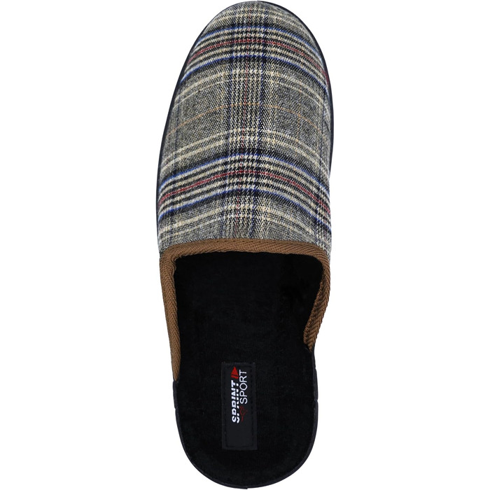Чоловічі домашні капці в клітинку з антиковзаючою підошвою, класичний фетровий дизайн, колір коричневий, розмір 42 EU