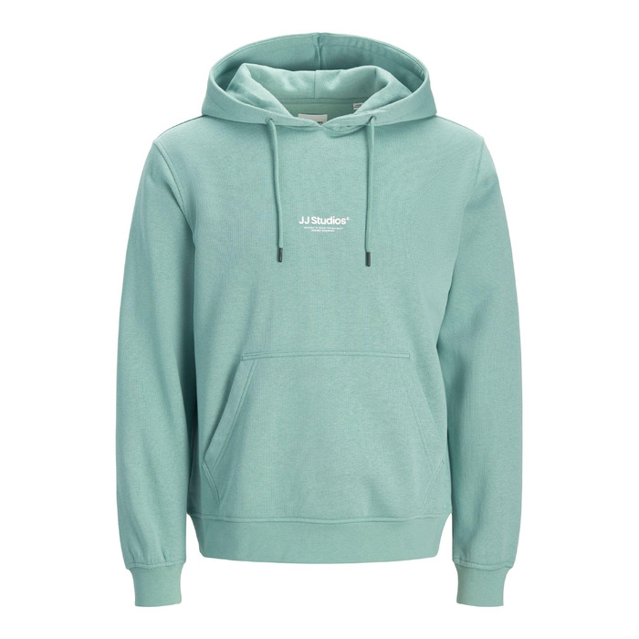 Чоловічий худі Jack & Jones з принтом, органічна бавовна, Mineral Blue, розмір XL