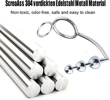 Кільце для пеніса з нержавіючої сталі, роздільник пеніса та яєчок з анальним гачком, для чоловіків, BDSM, фетиш, анальний плагін, кільце для яєчок, 40 мм