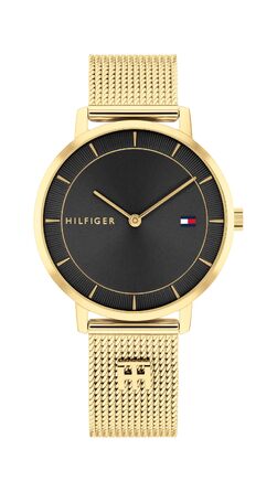 Жіночий аналоговий кварцовий годинник Tommy Hilfiger зі сталевим плетеним ремінцем (Black)