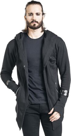 Чоловічий кардиган з капюшоном Archer чорного кольору — стиль Gothic, Rockwear, Streetwear, розмір L