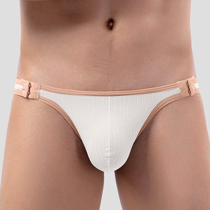 Танга чоловічі SRZYMJ прозорі, мережа, сексуальна білизна, відкритий вигин, висока талія, чоловічі труси, пакет, труси-бразильяно, прозорі, білий (A6-білий, L)