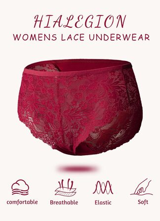 Сліпекс жіночі мереживні, безшовні, великі розміри, 6 шт. (чорний*2, червоний*2, рожевий*2)