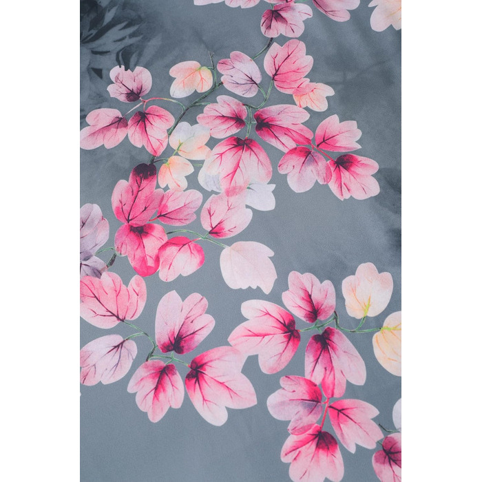 Халат жіночий довгий з атласу, квітковий принт, Babeyond. Ідеальний для дому, відпочинку, вечірок. Розмір універсальний, сірий колір.