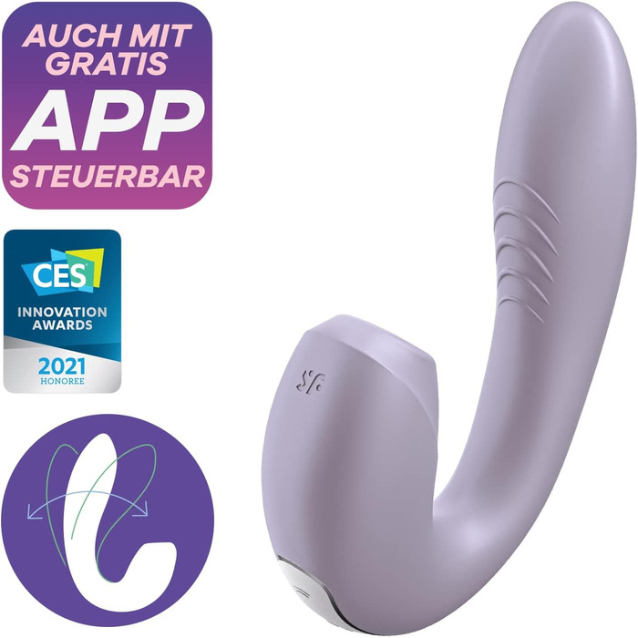 Satisfyer Sunray Connect App Rabbit - вібратор-кролик з підключенням до додатку | Стимуляція клітора та G-точки | Водонепроникний (IPX7) | Перезаряджуваний | З високоякісного силікону | Інтимний масажер для жінок (фіолетовий)