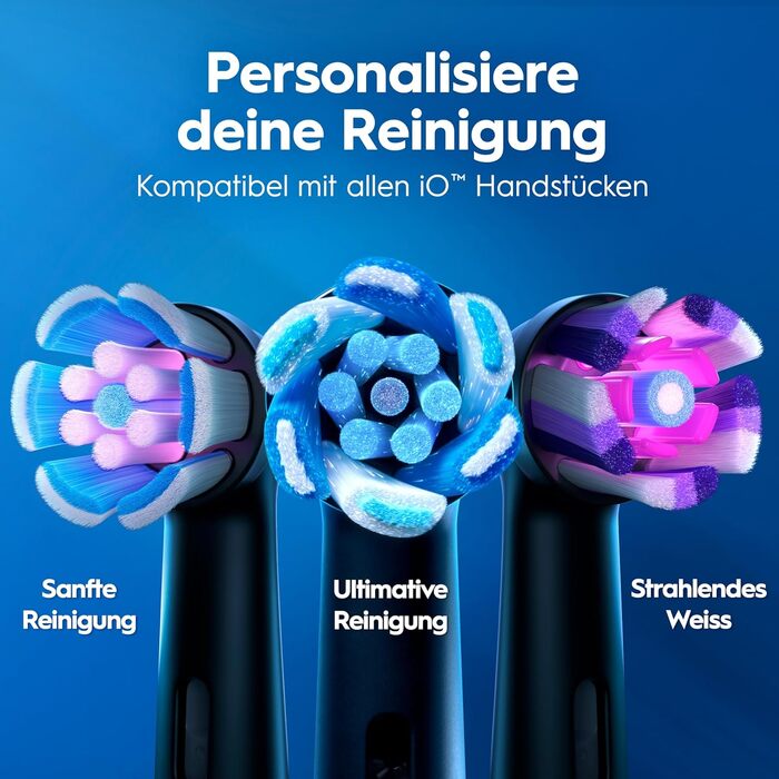 Електрична зубна щітка Oral-B iO Series 3 Matt Black: 3 режими чищення, набір з 4 насадок та чорним дорожнім футляром