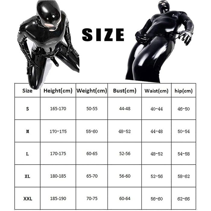 Латексний боді WNRLL: сексуальний костюм з PVC для клубів, з блискавкою спереду, розмір M