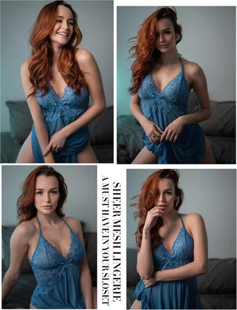 Babydoll Avidlove з мереживом для жінок: сексуальна нічна сорочка, нічна сорочка, 4XL, темно-синій