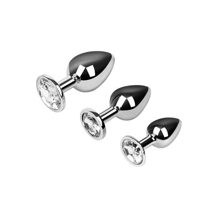 Анальний розширювач EIS, набір з 3-х частин з алюмінію з кристалами, широка база для тренування