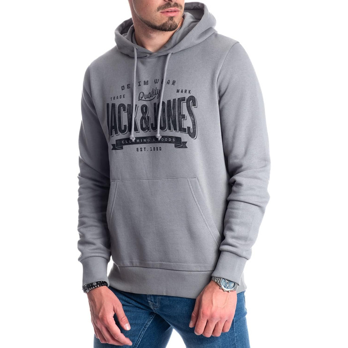 Чоловічий худі Jack & Jones з логотипом, колір Sedona Sage, модель Mika