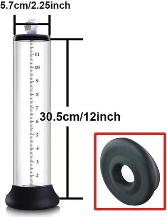 Змінна манжета для пеніс-помпи Qiyasex: м'який та гнучкий акрил, універсальний розмір (30.5 x 5.7 см)