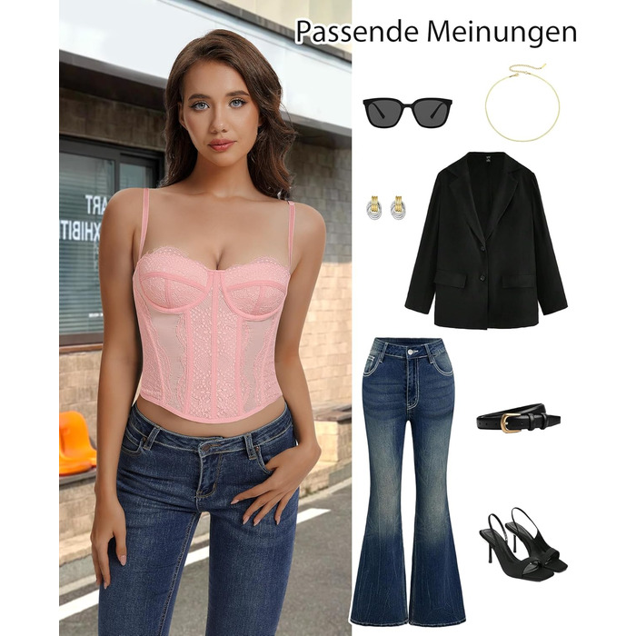 Корсетний топ для жінок з повним бюстом, корсаж з бретелями, сексуальний топ-кроп (Рожевий, XL)