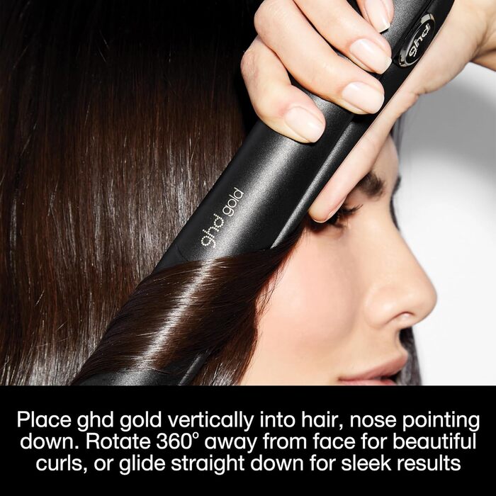 Випрямляч для волосся ghd gold — професійний стайлер та випрямляч для гладкості та антифриз-ефекту, чорний