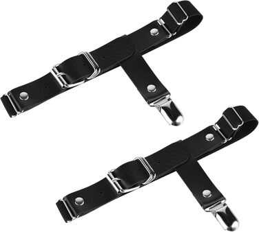 Чорні мереживні напульчники для ніг з кліпсами Beautyflier, PU-шкіра, еластичні, готичний стиль, універсальний розмір