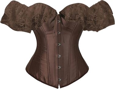 Жіночий корсетний топ у стилі Ренесанс: готичний корсет, бюстгальтер, корсаж, для карнавалу та як спідня білизна (XS, Коричневий)