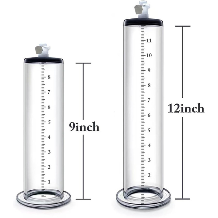 Аксесуари для пеніс-помпи LZYLWC з лазерним гравіюванням розмірів - комплект для апгрейду та заміни, циліндр пеніс-помпи з акрилу для збільшення та ерекції пеніса (A/9 * 1.75inch)
