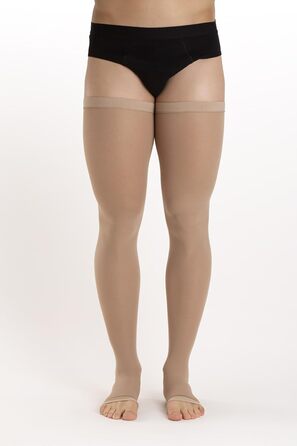 Компресійні панчохи проти тромбозу Relaxsan M1370A для жінок та чоловіків, 25-32 mmHg, відкриті, без шнурівки, білі [2 пари] (XL)